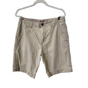 Arizona Jean Co Flat Front Chino Shorts Size 33 Cotton Neutral Utility Outdoor